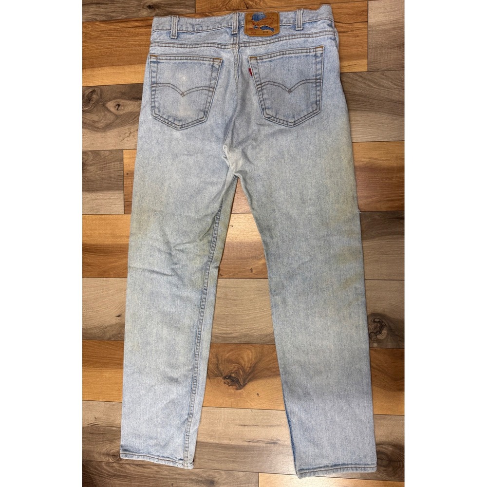 Levis 505 Jeans Mens 34x32 Light Wash Fair Vintage Made in USA 90s Straight Leg - Picture 2 of 8